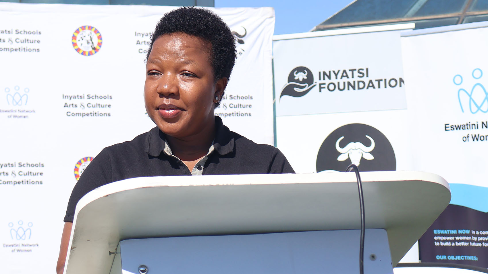 Gcinekile Nxumalo, Inyatsi Foundation representative making her remarks.